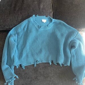 Le Lis Distressed Knit Sweater